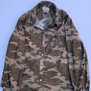 Camouflage Long Sleeve Button Down Shirt